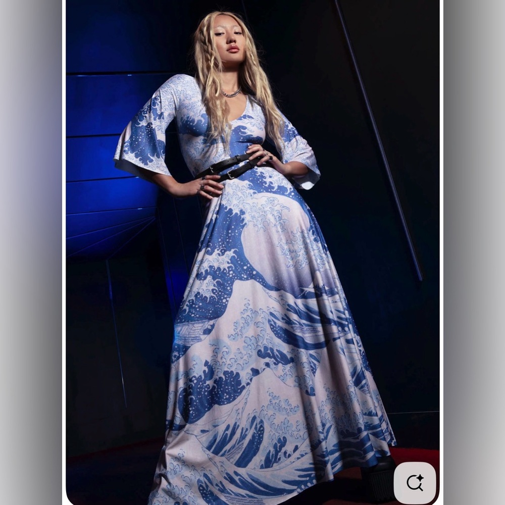Blackmilk great wave kimono dress
